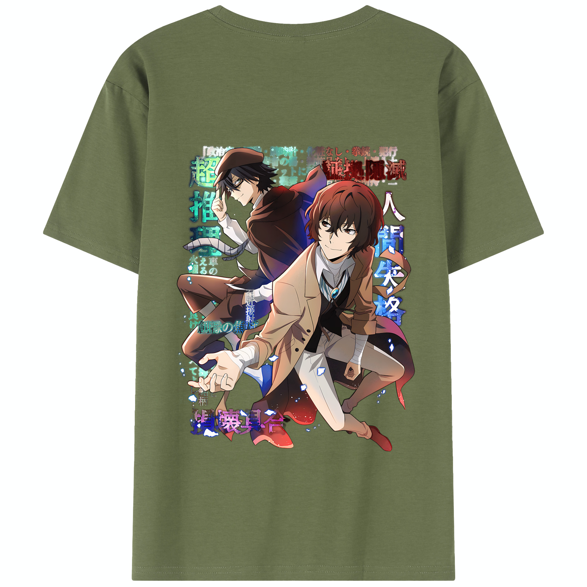 （画像用） 文豪ストレイドッグス Bungo Stray Dogs 綿100％半袖Tシャツ（背面プリント）
